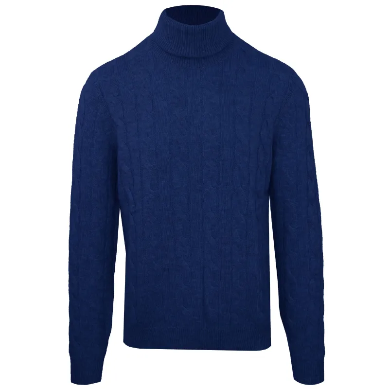 Malo Man Turtleneck Trecce Inchiostro Blue made by Malo