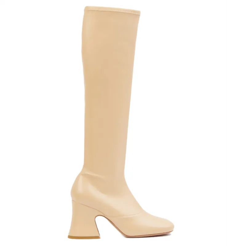 Chloé Woman Janis Heeled Boot Beige made by Chloe