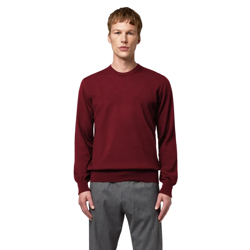 Alpha Studio Man Crew Neck Merinos Sweaters Red made by Siebentaschen