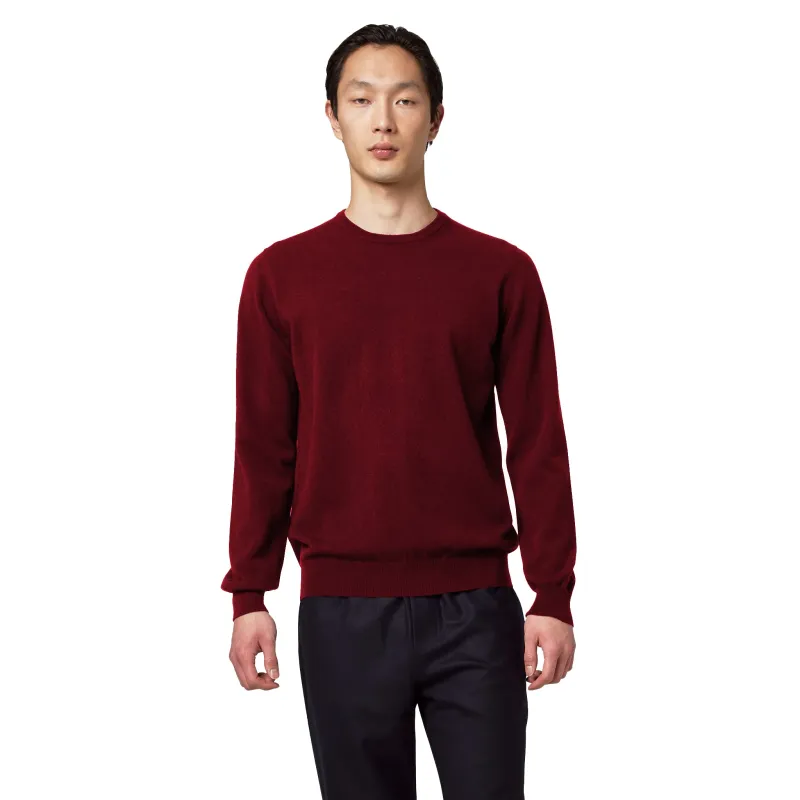 Alpha Studio Man Crew Neck Cashmere Sweaters Red made by Siebentaschen