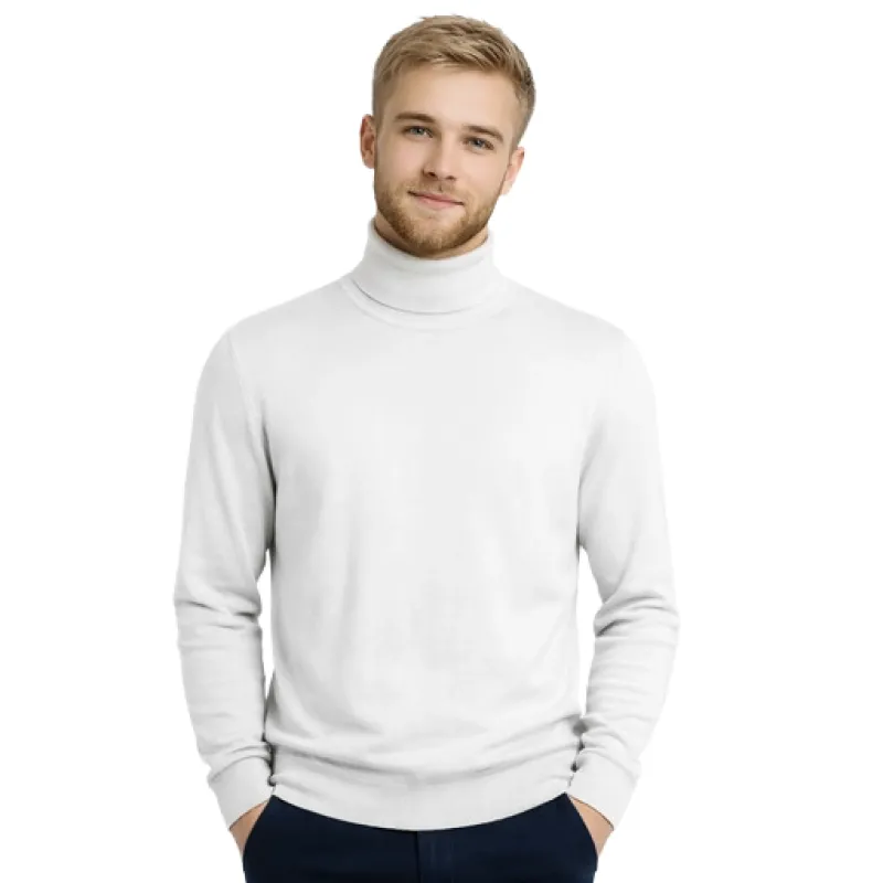 Emilio Romanelli Man Knit Turtleneck Gauge White made by Siebentaschen
