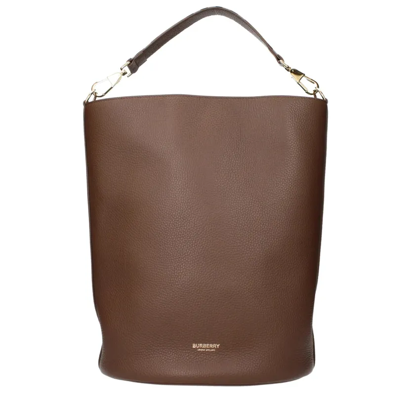 Burberry Woman Bucket Leather Bag Brown made by Burberry