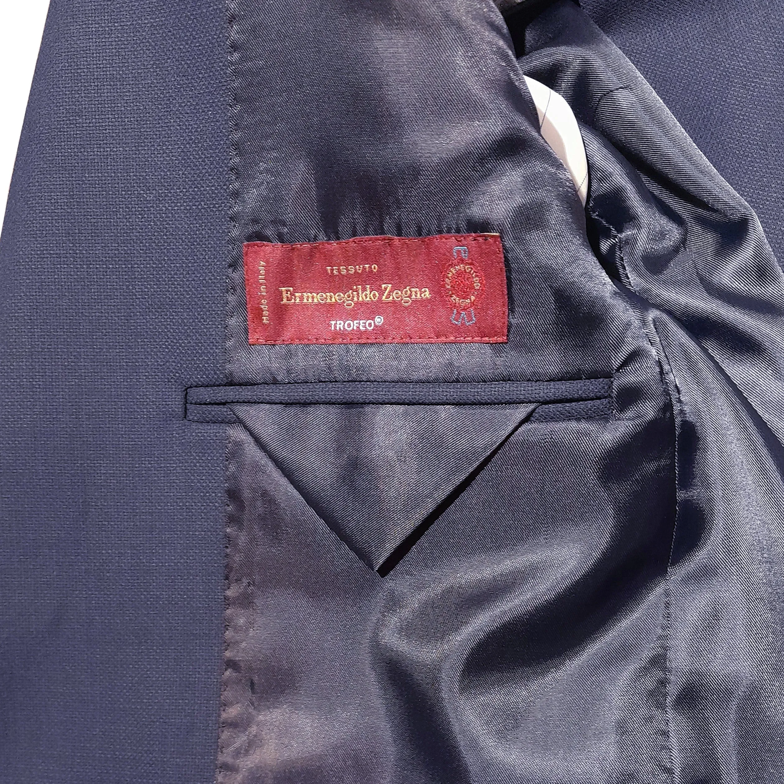 Loro Piana Fabric Man Suit Wool Navy Blue sold by Siebentaschen product image thumbnail 3