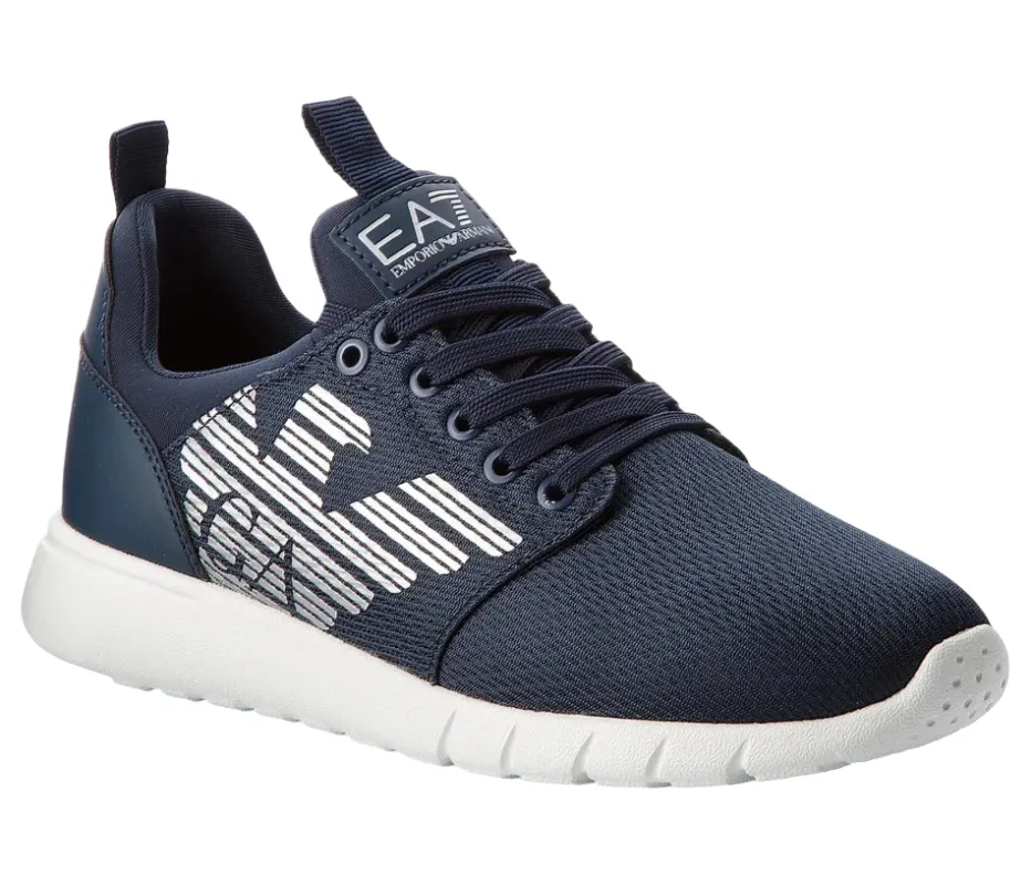 Emporio Armani Man Sneakers Mesh Lycra Blue made by Emporio Armani