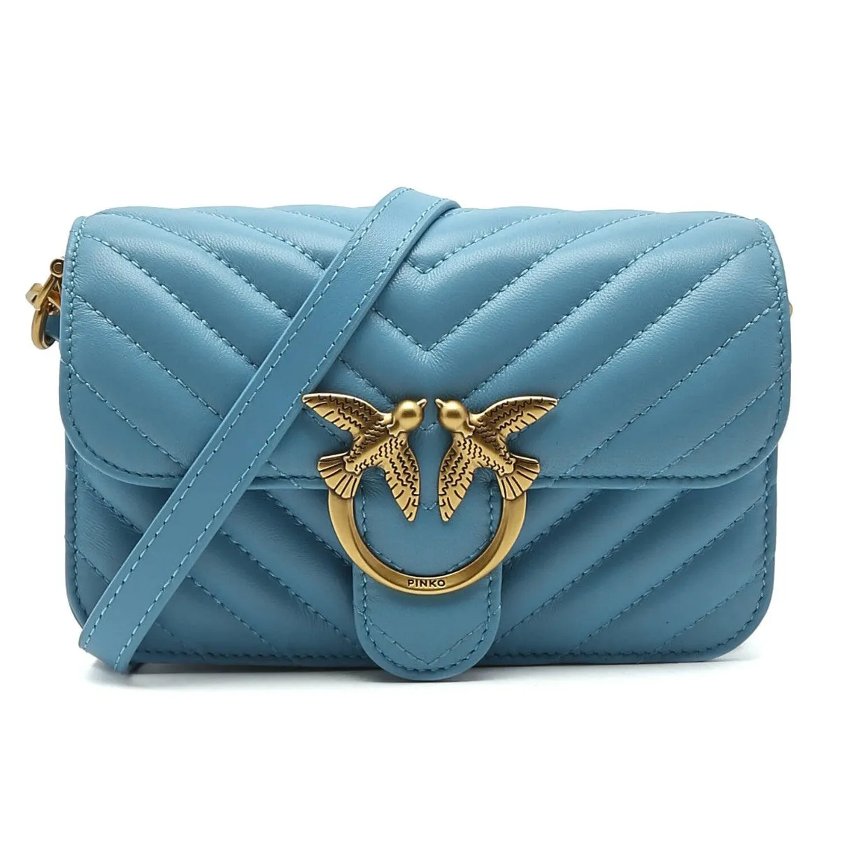 Pinko Woman Light Blue Crossbody Bags sold by Siebentaschen