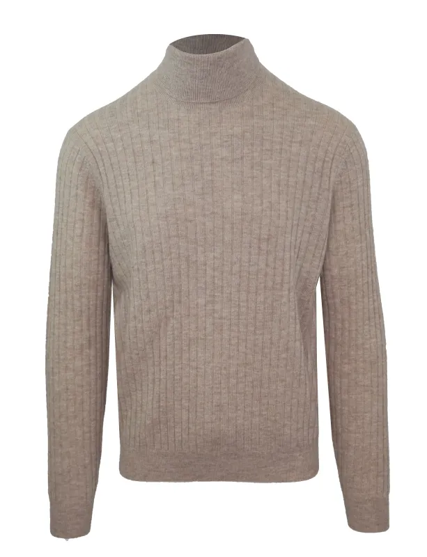 Malo Man Ium Fcc dolcevitacoste-castoro Sweaters Beige made by Malo