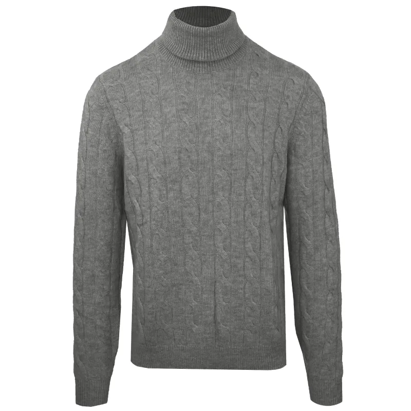 Malo Man Turtleneck Trecce Calamita Grey made by Malo