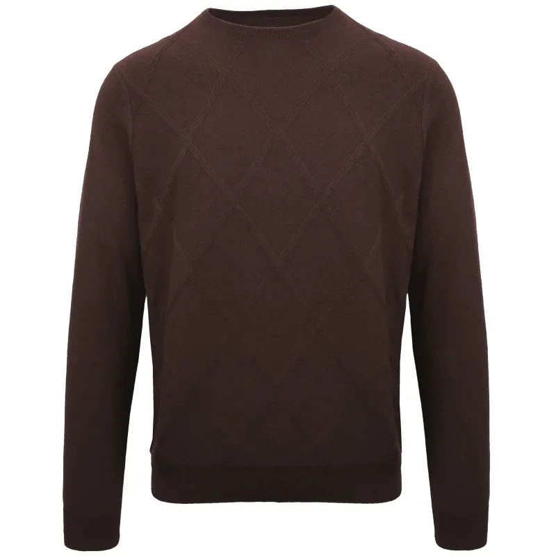 Malo Man Crew Neck Cashmere Moro Sweaters Brown made by Malo