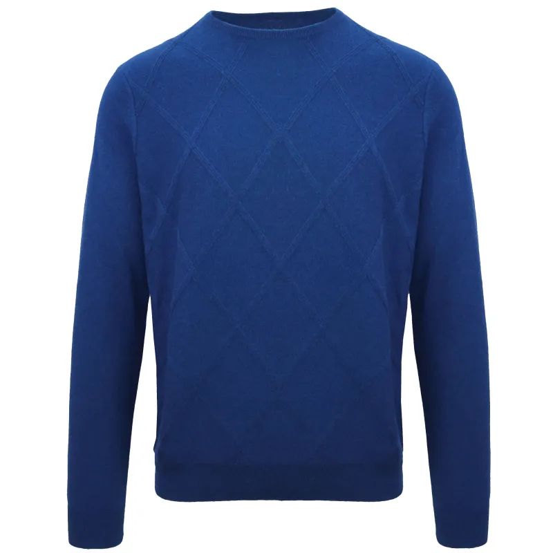 Malo Man Crew Neck Cashmere Zaffiro Sweaters Blue made by Malo