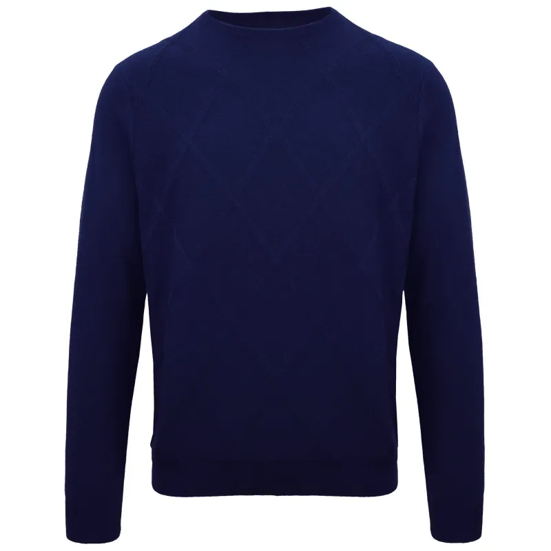 Malo Man Crew Neck Cashmere Navy Sweaters Blue made by Malo