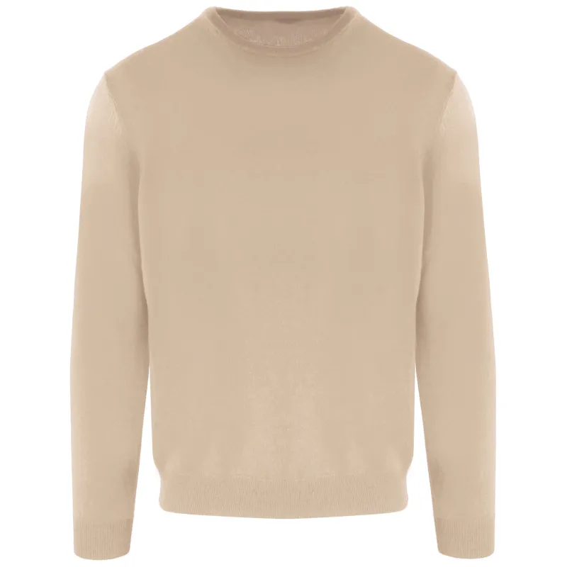Malo Man Crew Neck Blend Cashmere Sweaters Beige made by Malo
