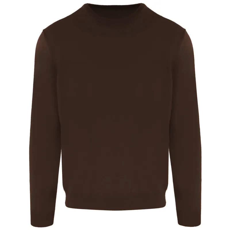 Malo Man Crew Neck Blend Cashmere Moro Sweaters Brown made by Malo