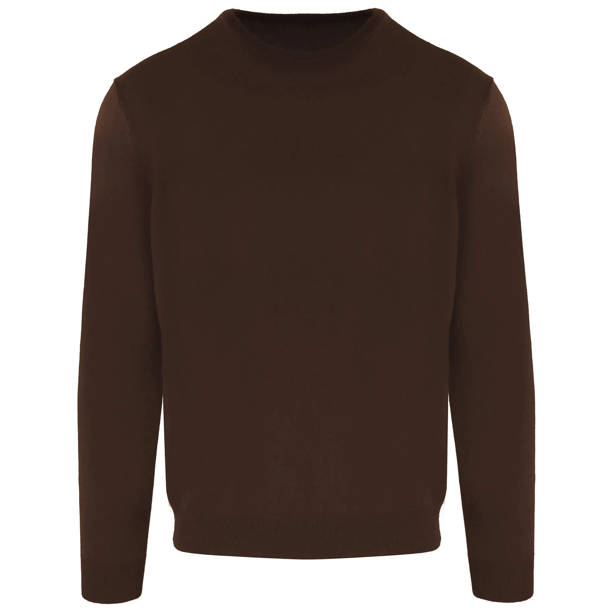 Malo Man Crew Neck Blend Cashmere Moro Sweaters Brown sold by Siebentaschen