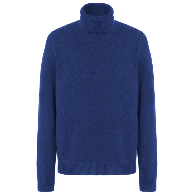 Malo Man Turtleneck Blend Cashmere Zaffiro Blue made by Malo