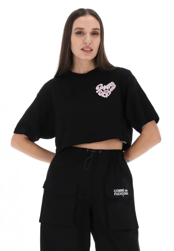 Comme Des Fuckdown Woman T-Shirt Print Black made by Siebentaschen