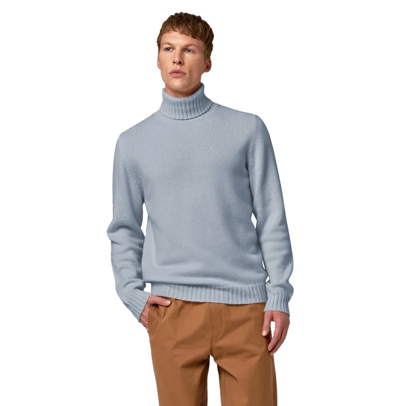 Alpha Studio Man Light Blue Sweaters made by Siebentaschen