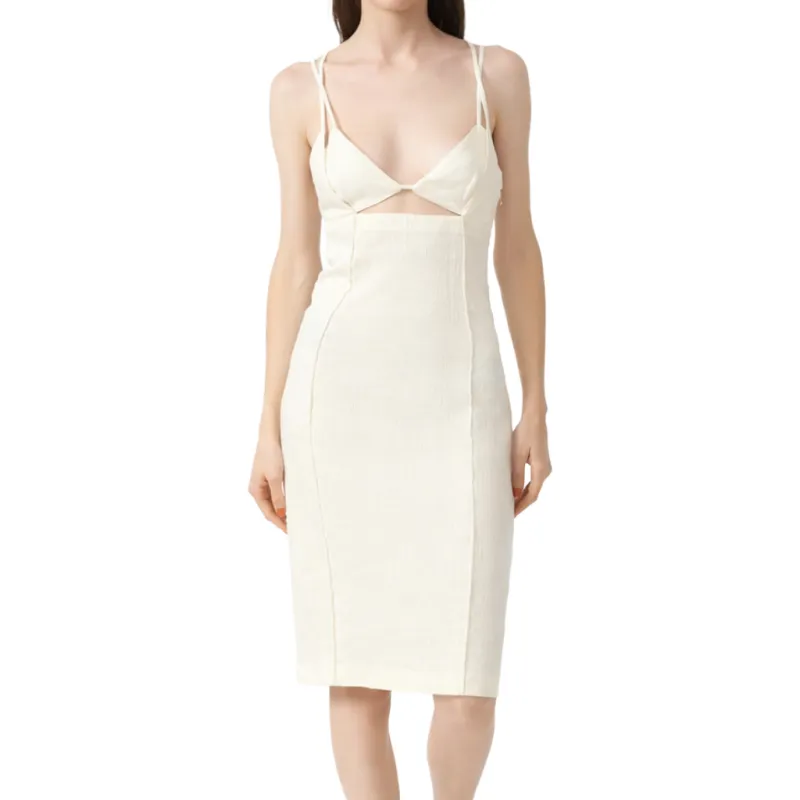 Patrizia Pepe Woman Dress Linen Beige made by Patrizia Pepe