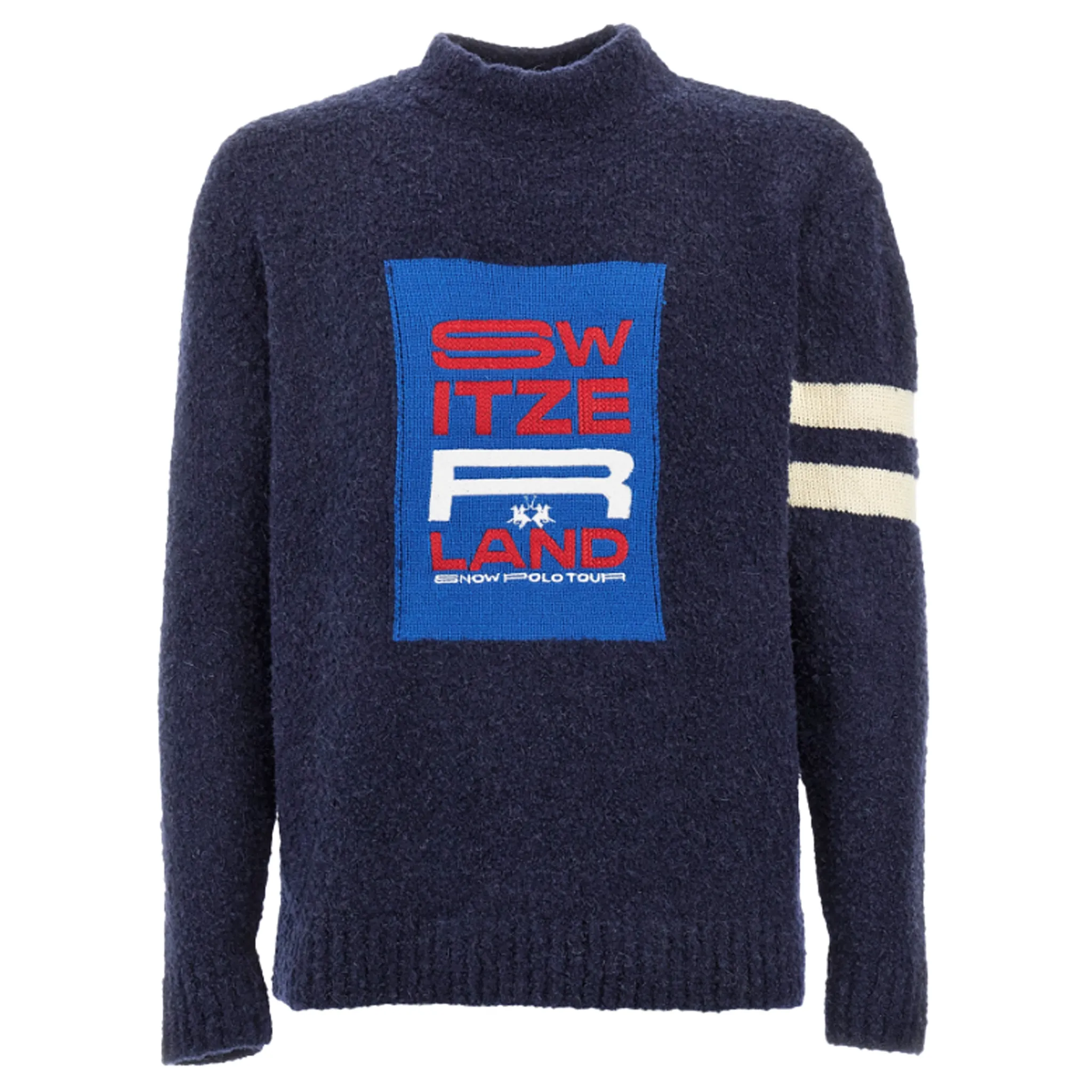 La Martina Man Turtle Neck Knit Blue sold by Siebentaschen