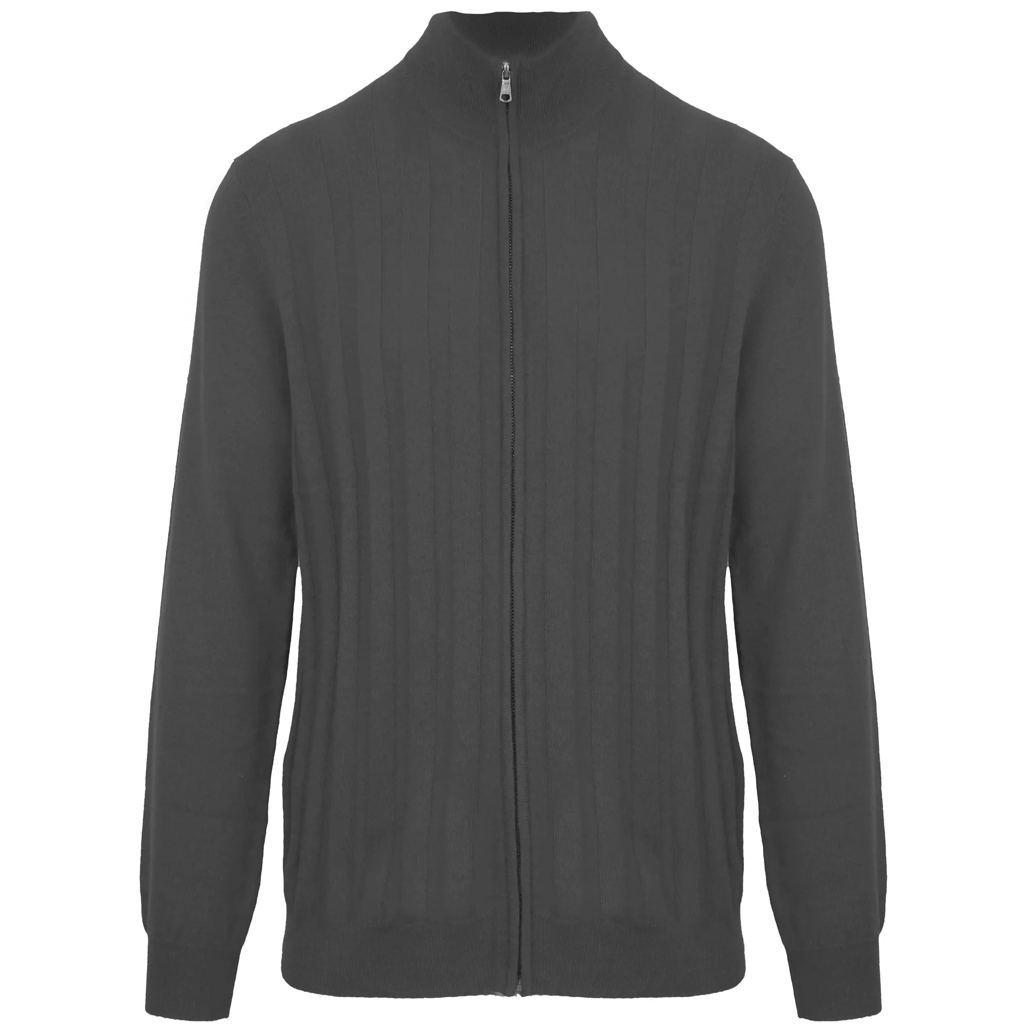 Malo Man Cardigan Zip Antracite Grey sold by Siebentaschen