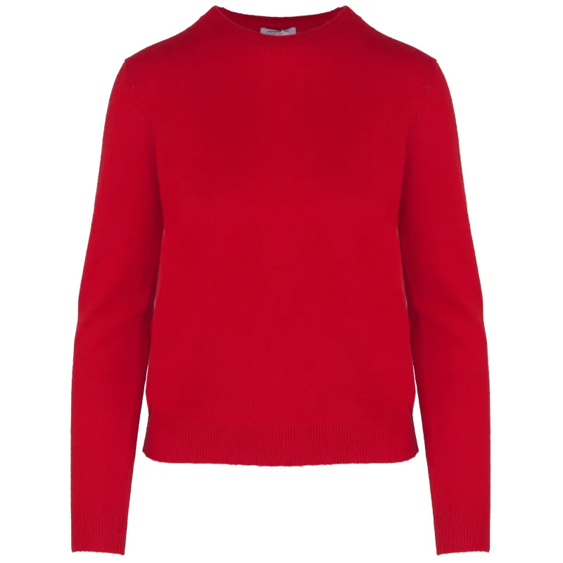 Malo Woman Crew Neck Cashmere Rubino Sweaters Red made by Malo