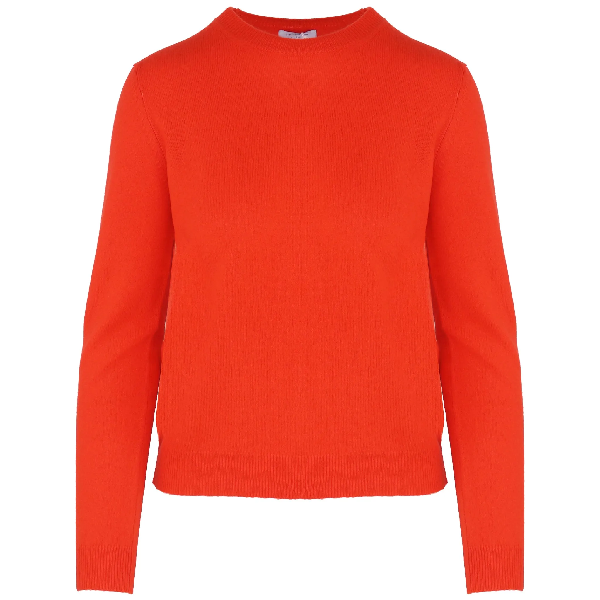 Malo Woman Crew Neck Cashmere Brick Sweaters Orange sold by Siebentaschen