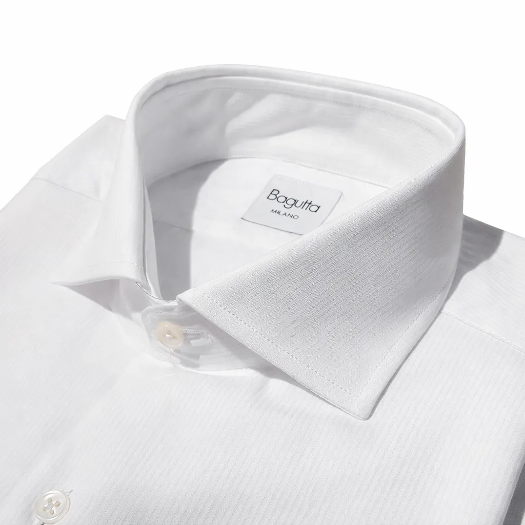 Bagutta Man Shirt Brando Neck Italiano White sold by Siebentaschen product image thumbnail 3