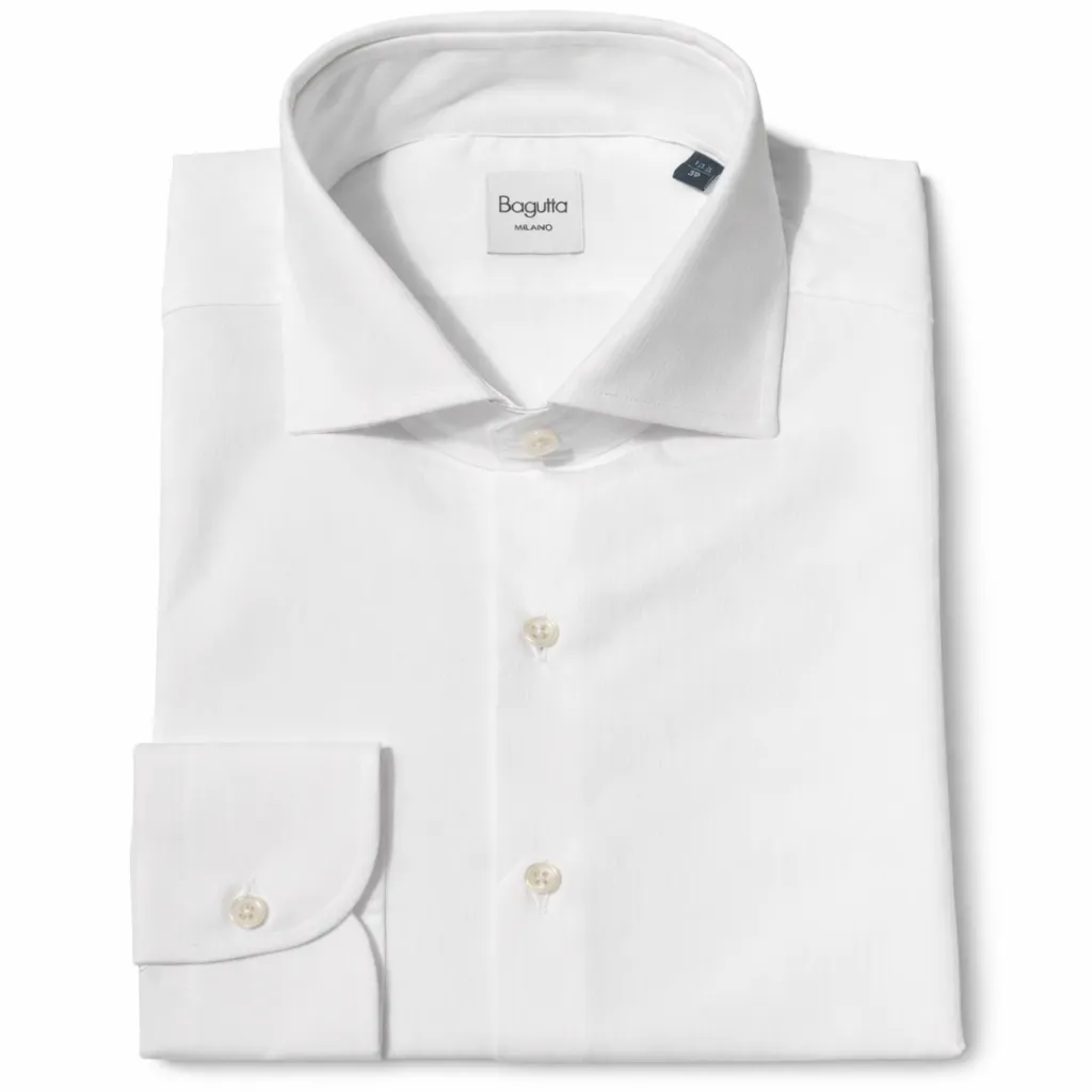 Bagutta Man Shirt Brando Neck Italiano White sold by Siebentaschen product image thumbnail 4