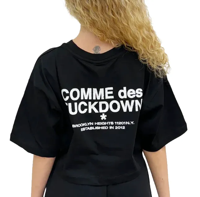 Comme Des Fuckdown Woman T-Shirt Short Print Black sold by Siebentaschen product image thumbnail 2