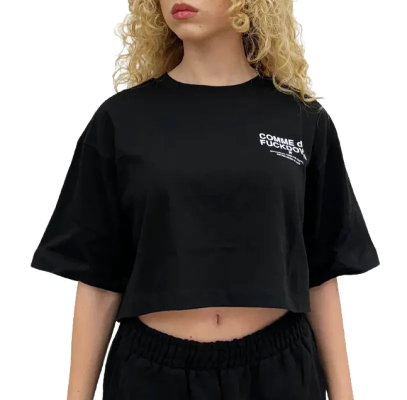Comme Des Fuckdown Woman T-Shirt Short Print Black made by Siebentaschen