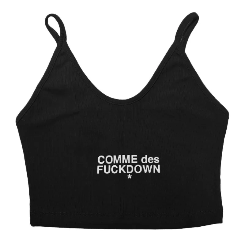 Comme Des Fuckdown Woman Top Cropped Ribbed T-Shirt Top Black made by Siebentaschen