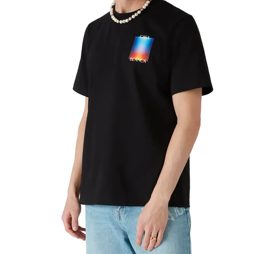 Casablanca Man T-Shirt Gradient Stacked Black sold by Siebentaschen product image thumbnail 4