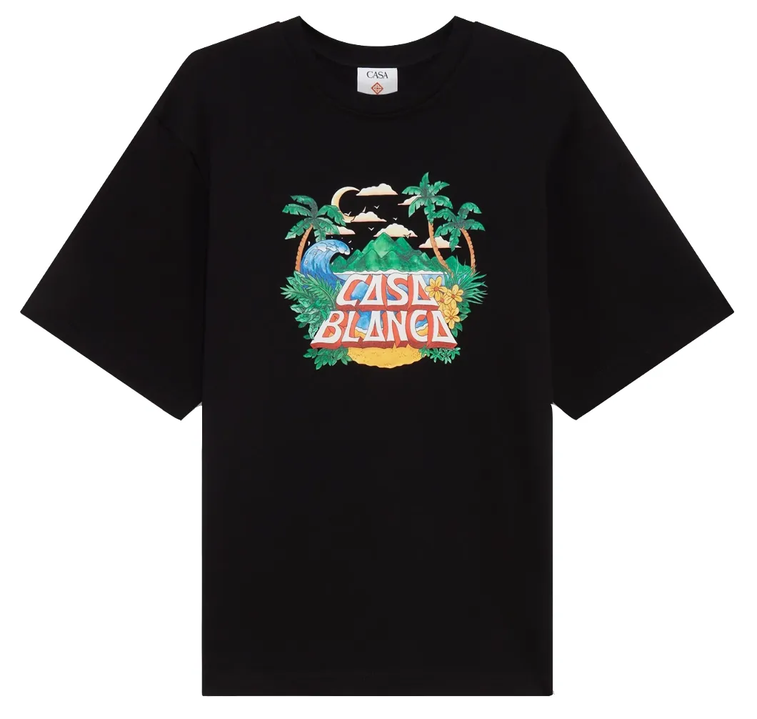 Casablanca Man T-Shirt Casa Beach Wave Black sold by Siebentaschen