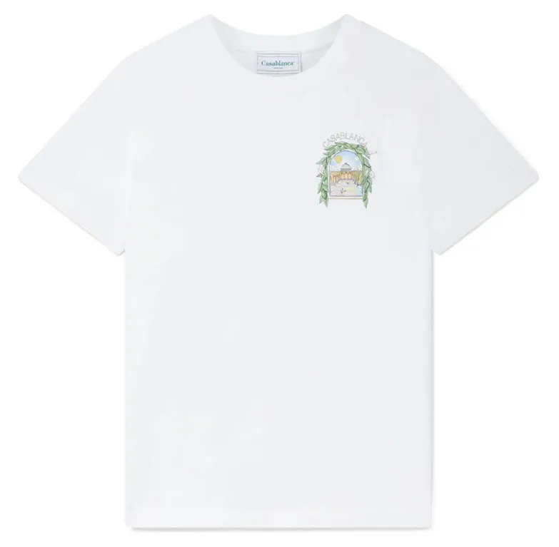 Casablanca Man T-Shirt Arch Tennis White sold by Siebentaschen