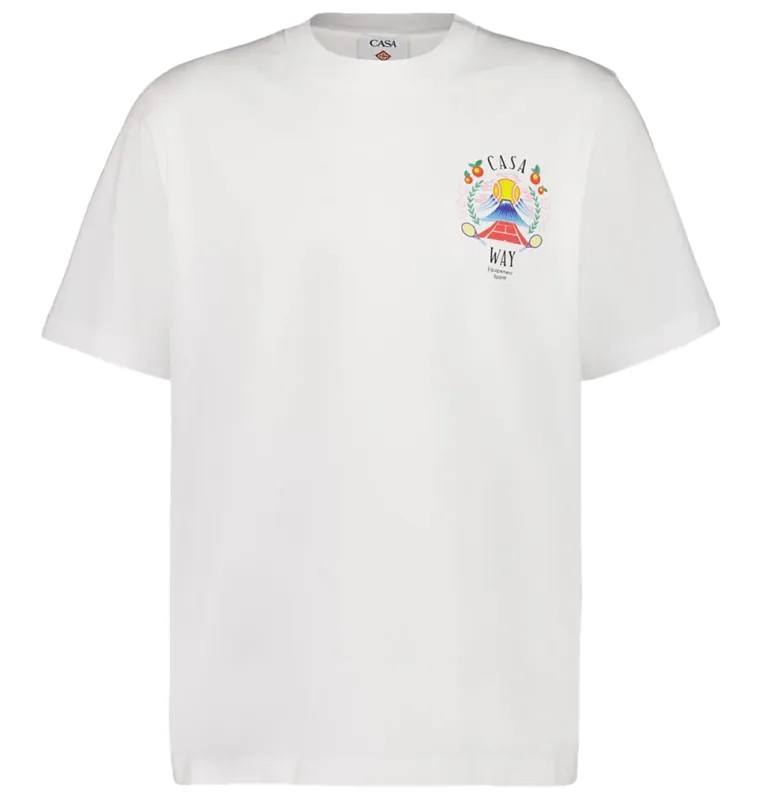 Casablanca Man T-Shirt Casa Way Mountain White made by Casablanca
