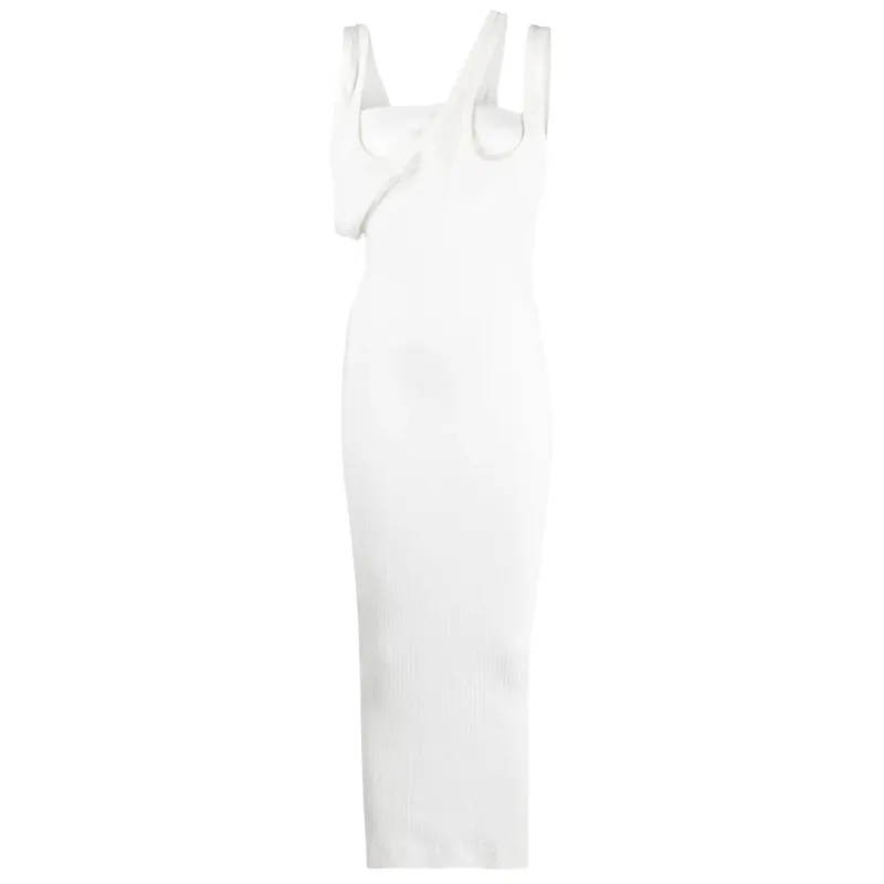 The Attico Woman Dress Asimmetrico White made by The Attico