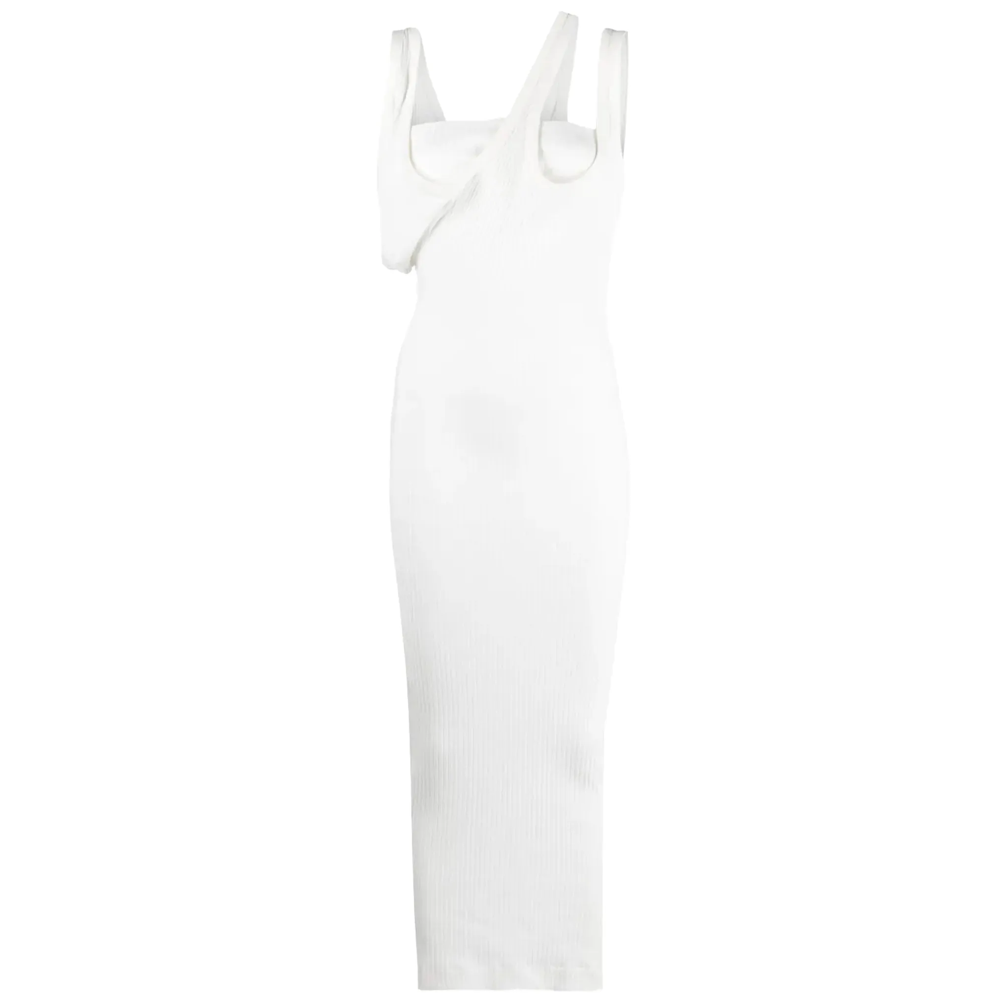 The Attico Woman Dress Asimmetrico White sold by Siebentaschen