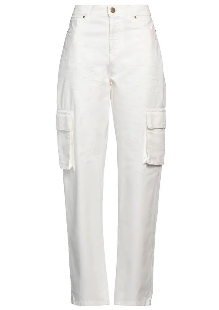 Pinko Woman Trousers Cargo Caty White sold by Siebentaschen