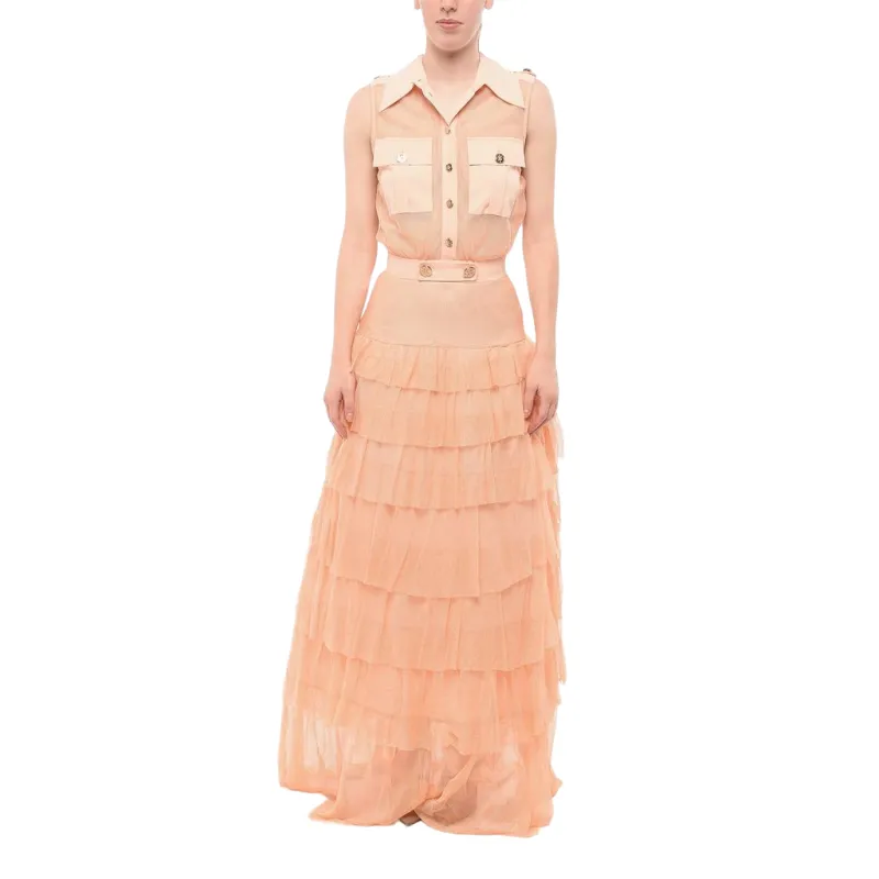 Elisabetta Franchi Woman Red CARPET Chemisier Balze Dress Pink made by Elisabetta Franchi