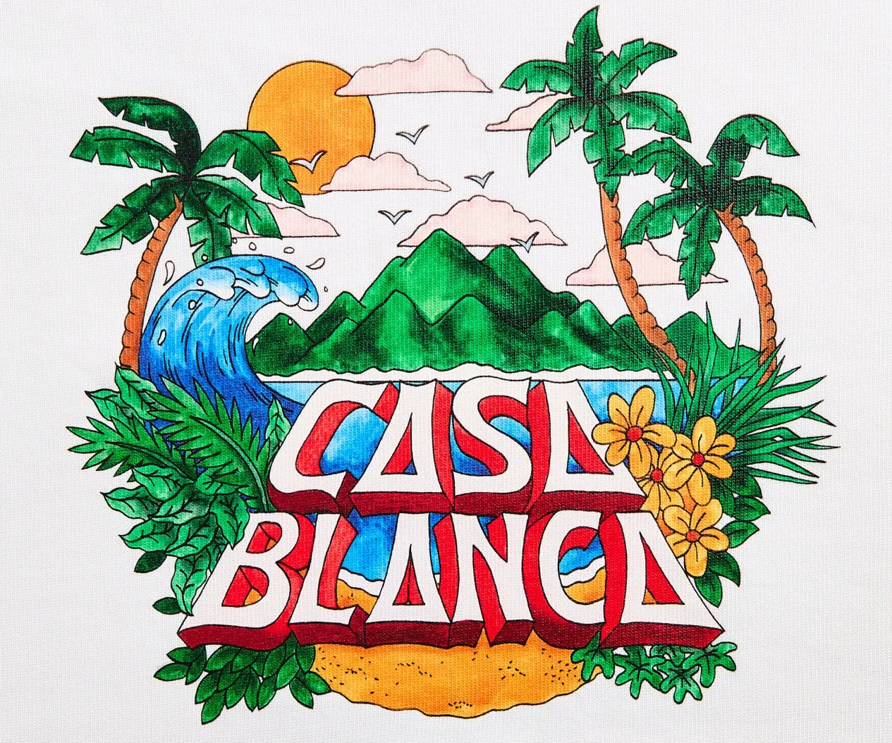 Casablanca Man Casa Beach Wave Printed T-Shirts Tops White sold by Siebentaschen product image thumbnail 4