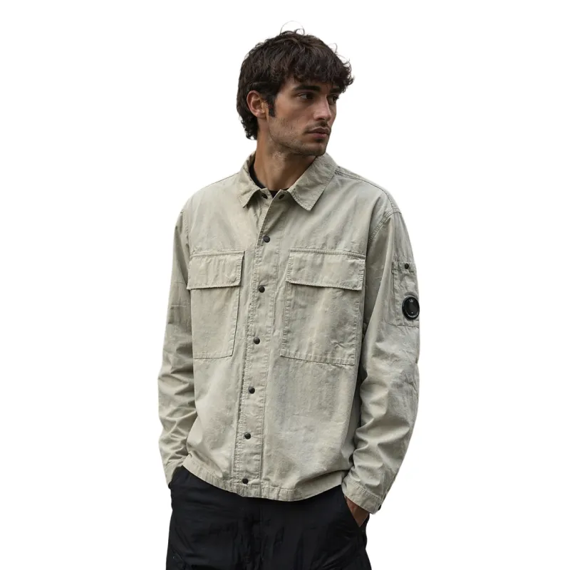 C.P. Company Man Overshirt Taschini Shirts Beige made by C.P. Company