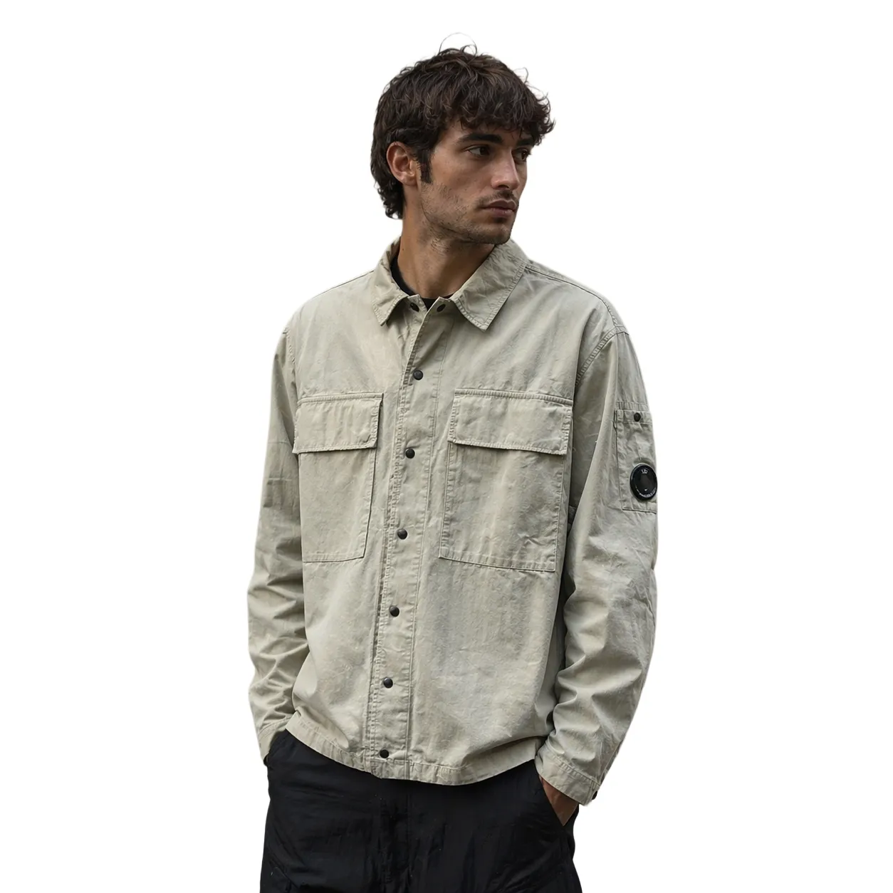 C.P. Company Man Overshirt Taschini Shirts Beige sold by Siebentaschen
