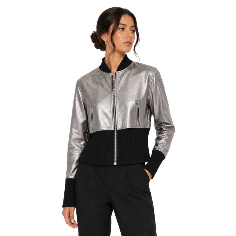 Dolce & Gabbana Woman Bomber Knit Grey made by Dolce & Gabanna