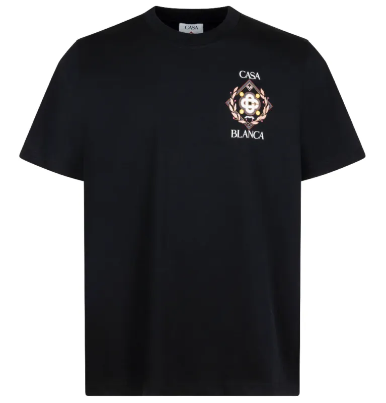 Casablanca Man Championship Diamond Printed T-Shirts Tops Black made by Casablanca