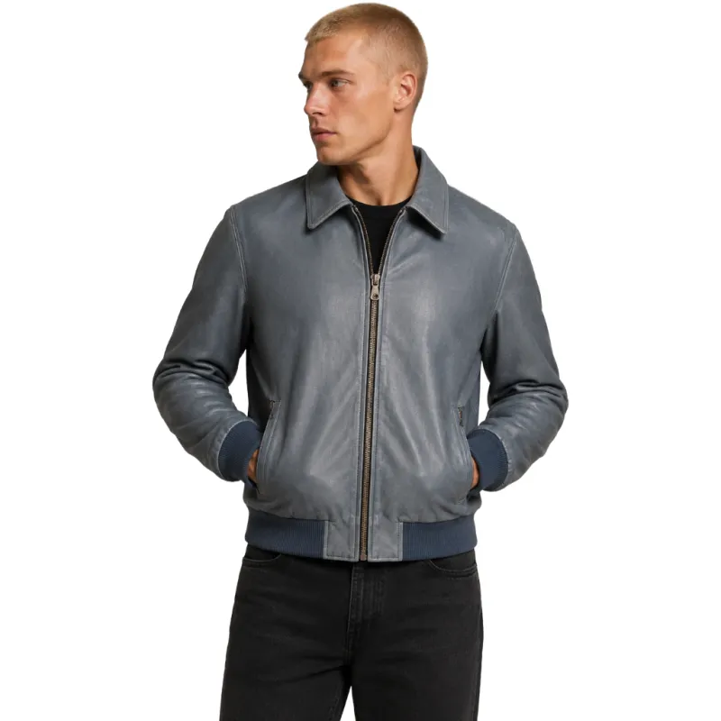 giacca in pelle azzurra made by Dolce & Gabanna