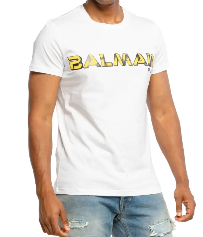 Balmain Man T-Shirt Print Comic White made by Balmain