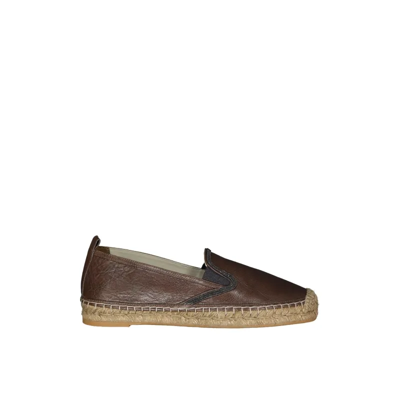 Brunello Cucinelli Leather Espadrilles made by Brunello Cucinelli