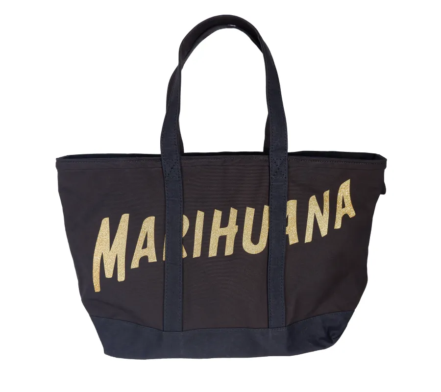 Palm Angels Woman Marihuana Shopper Shopping Bags Black made by Siebentaschen