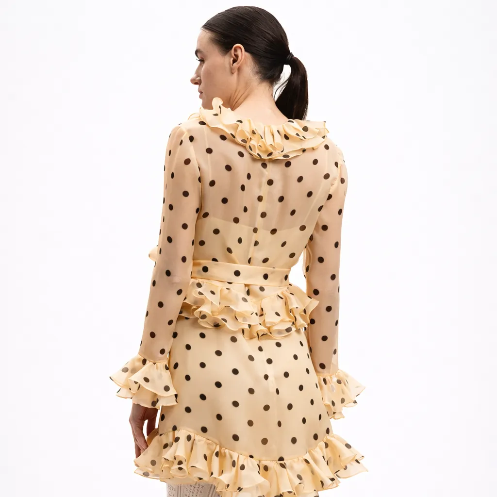 Valentino Garavani Woman Dress Silk Polka Dot Beige sold by Siebentaschen product image thumbnail 3