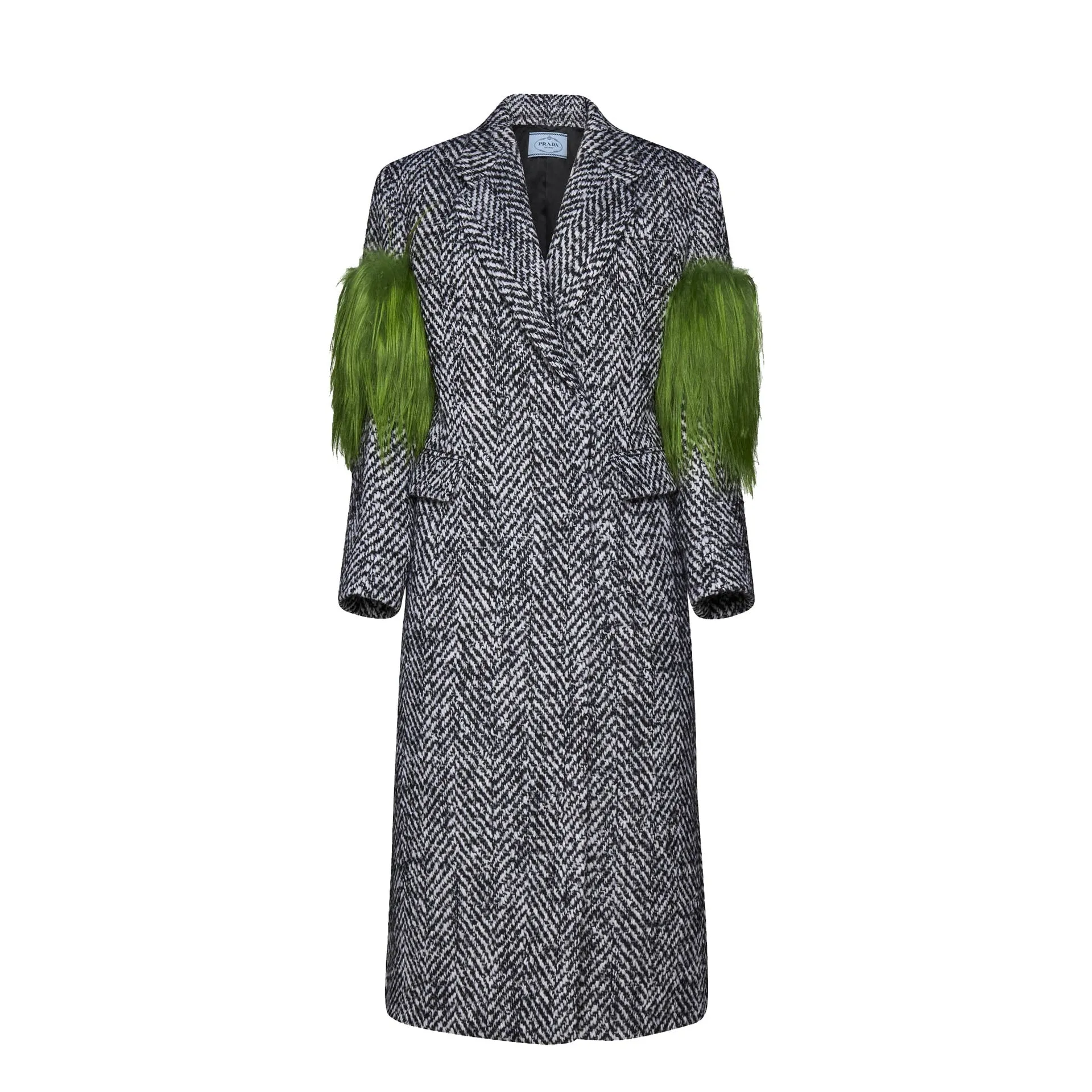 Prada Herringbone Wool Coat sold by Siebentaschen
