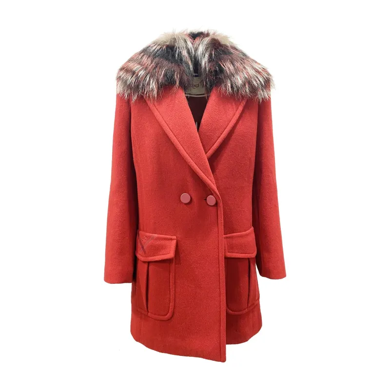 Fendi Fur Collar Wool Coat made by Fendi